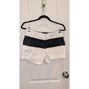 J. Crew Chino Women's Twill Shorts Cotton White Navy Colorblock 4" Inseam Size 2